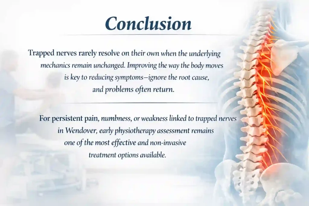 Trapped nerve in spine illustration with nerve inflammation – physiotherapy